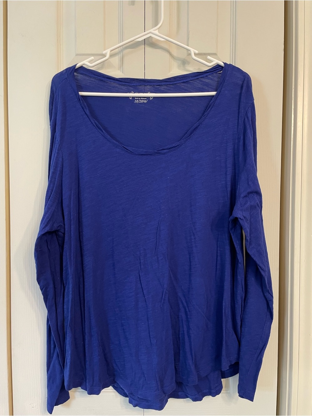 Cato Scoop Neck Long Sleeve Top - Blue